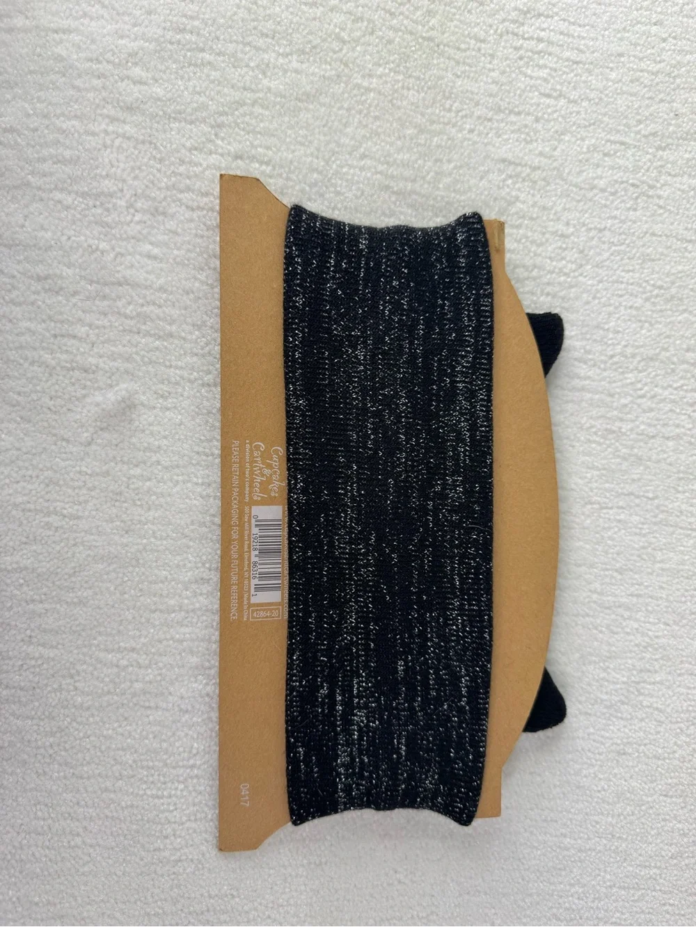 Cupcakes & Cartwheels Black Cat Knit Ear Warmer Headband Kids Winter Cozy Pink